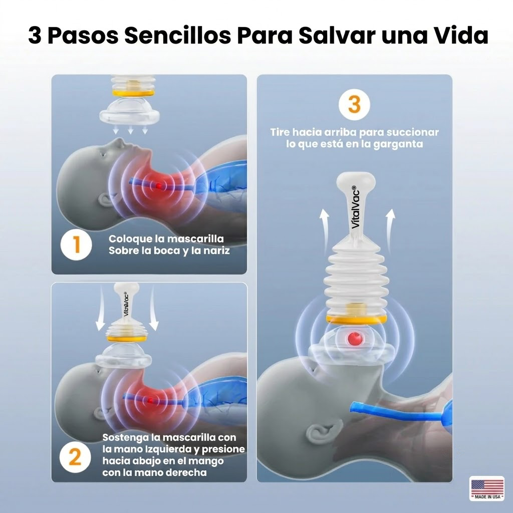 Safevac®  Dispositivo de Emergencia para Asfixia Familiar
